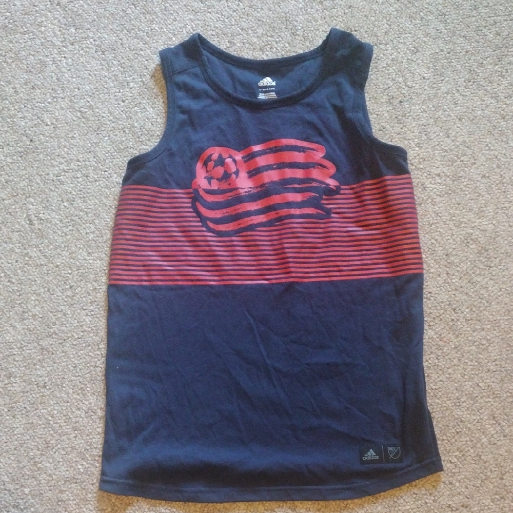 Adidas Kids New England Revolution Navy and Red Tank Top